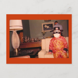Bizarres seltsames Halloween-Kostüm, Vintage Postkarte