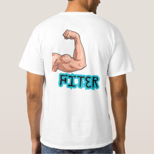 Bizepsbeuge-Fitness-Grafik "FITER" Gym Motivation T-Shirt
