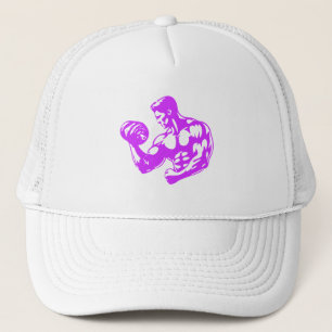 Bizepscurl Minimalist Gym - Lila Fitness Design Truckerkappe