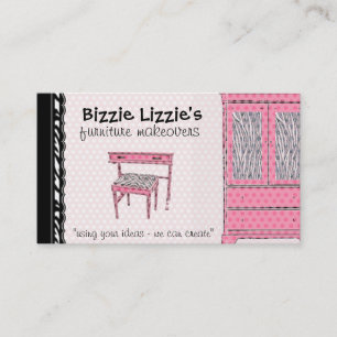 Bizzie Lizzie Zebra und Dots Business Card Visitenkarte