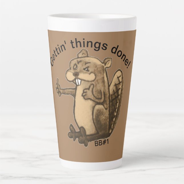 Bizzy Beaver #1 Latte Tasse (Vorderseite)