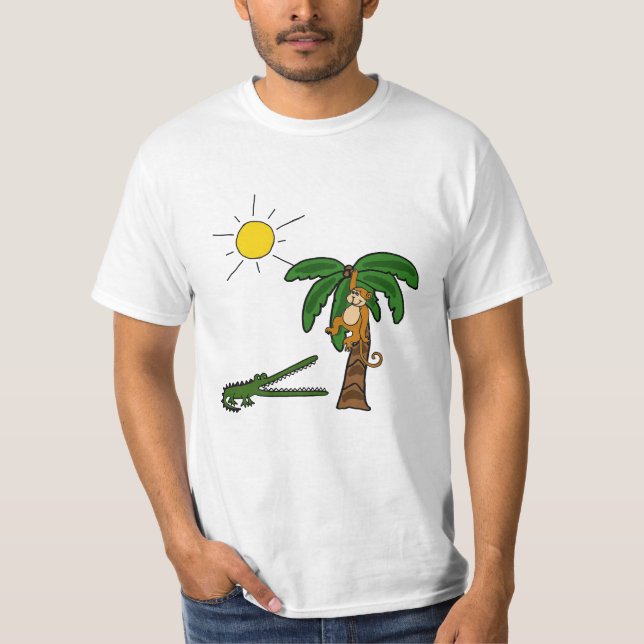 BJ, Croc und Affe-Strand-Shirt T-Shirt (Vorderseite)
