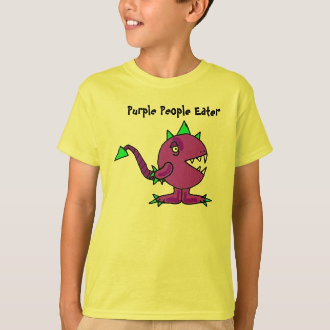 BJ, lustiges lila Leute-Esser-Monster-Shirt T-Shirt (Vorderseite)