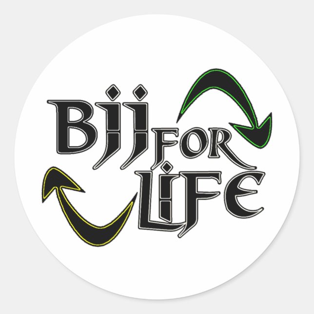 BJJ 4 Life Runder Aufkleber (Vorderseite)