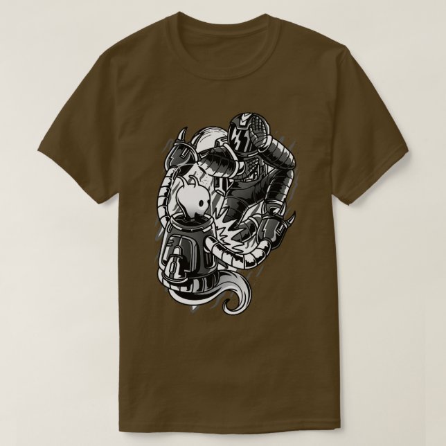 BJJ Astronaut T-Shirt Flying Armbar Jiu Jitsu (Design vorne)