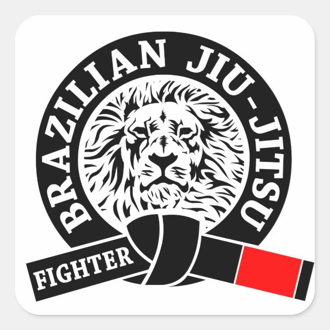 BJJ - Brasilianischer Jiu - Jitsu Quadratischer Aufkleber (Vorderseite)