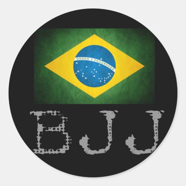 BJJ Brazilian Jiu Jitsu Flag Sticker (Vorderseite)