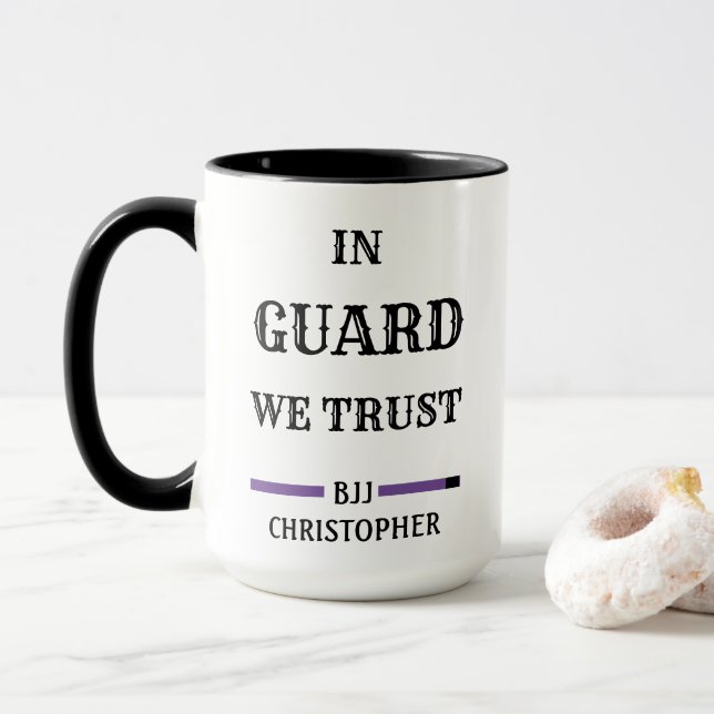 BJJ Brazilian Jiu Jitsu Guard Trust Lila Belt Tasse (Mit Donut)