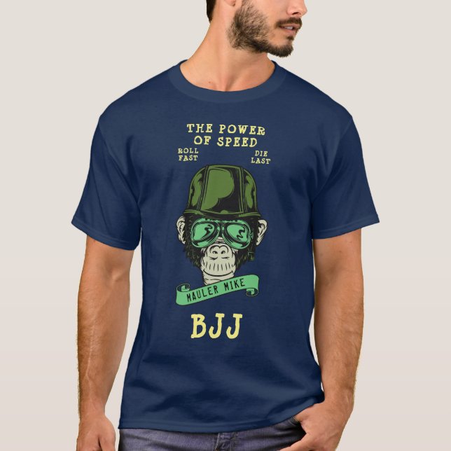 BJJ Brazilian Jiu Jitsu Personalisiert Roll Fast f T-Shirt (Vorderseite)