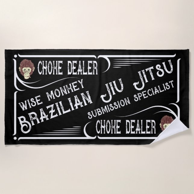 BJJ Choke Dealer Einreichungsspezialist Gym Strandtuch (Vorderseite)