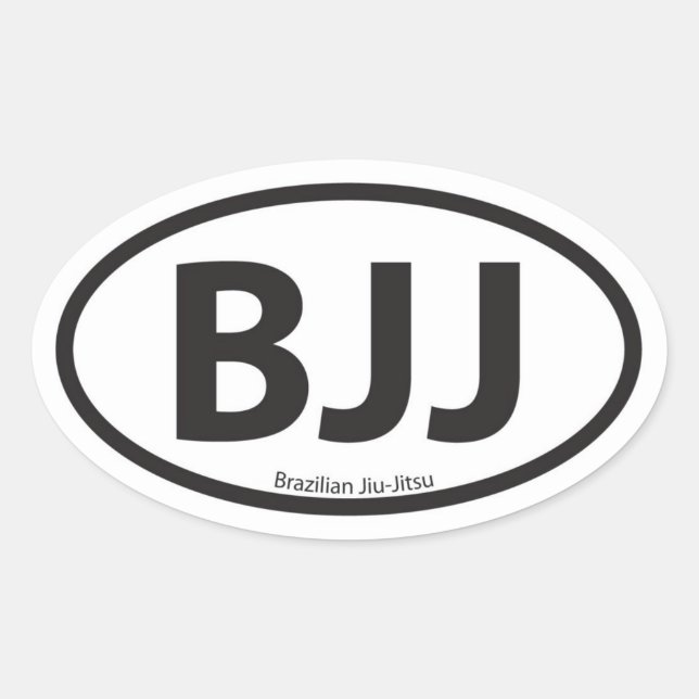 BJJ Euro Style Car Emblem Ovaler Aufkleber (Vorderseite)