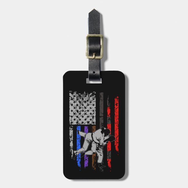 BJJ-Flag von Jiu Jitsu Stars & Stripes Gepäckanhänger (Vorderseite vertikal)