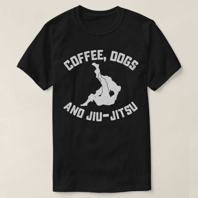 Bjj Funny Coffee Dogs Jiu Jitsu T-Shirt (Design vorne)