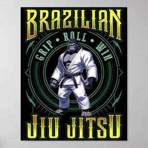 BJJ-Griff-Roll-Sieg - Grappling Jiu Jitsu Gorilla Poster