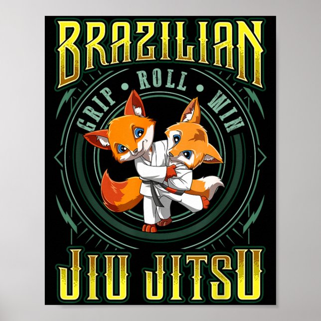 BJJ-Griff-Roll-Sieg - Grappling Jiu Jitsu Kampf Poster (Vorne)