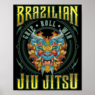 BJJ-Griff-Rollensieg - Grappling Jiu Jitsu Foo Dog Poster