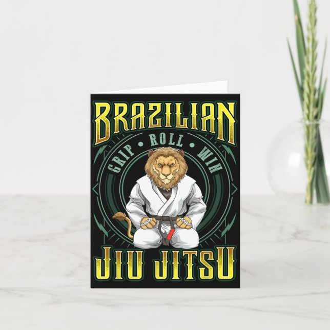 BJJ-Griff-Rollensieg - Grappling Jiu Jitsu Löwe Karte (Vorderseite)