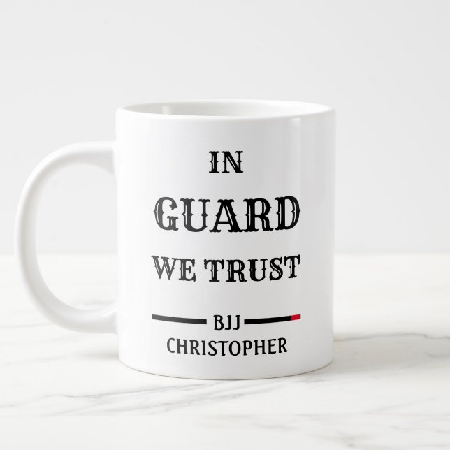BJJ Guard Wir vertrauen Black Belt Riege Jumbo-Tasse (Links)
