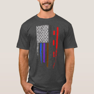 BJJ Jiu Jitsu Stars & Streifen Flag T-Shirt