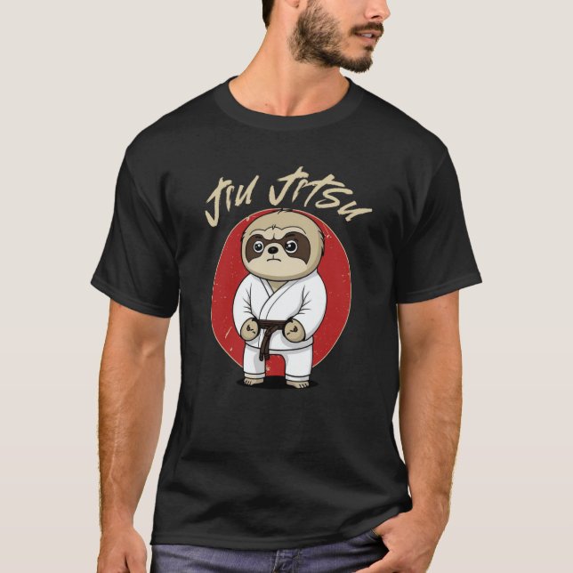 BJJ MMA Sloth  Brazilian Jiu Jitsu Grappling T-Shirt (Vorderseite)