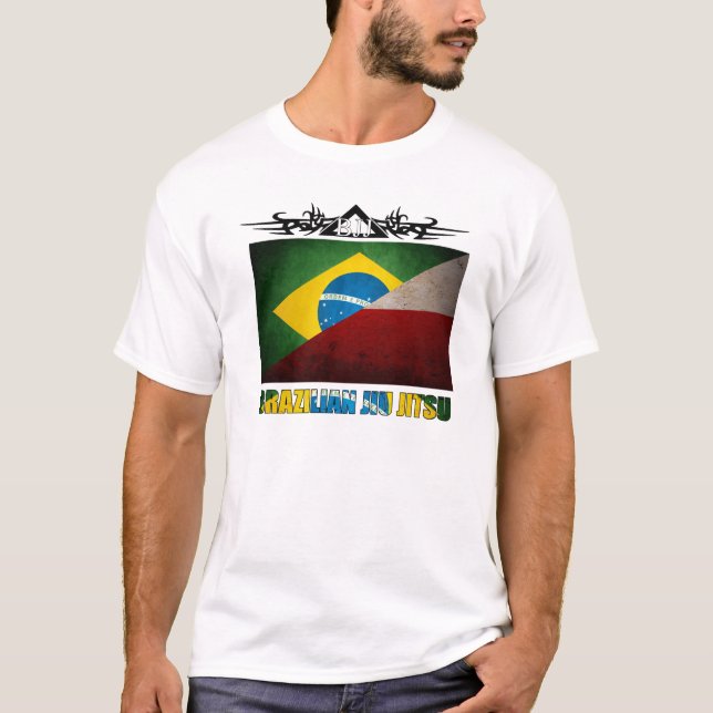BJJ Polen - Brasilianer-polnische Flaggen-Fusion T T-Shirt (Vorderseite)