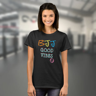 BJJ Retro Graffiti Stil Good Vibes Black T-Shirt