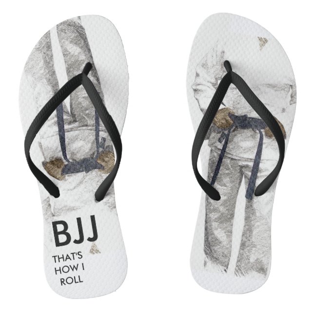 BJJ schwarzer Gurt drehen Reinfälle um Flip Flops (Fußbett)