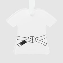 BJJ weiße Gurtgi-Weihnachtsverzierung Ornament