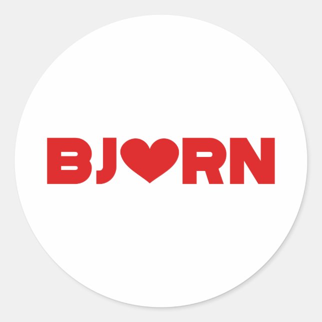 Bjorn Liebe Runder Aufkleber (Vorderseite)