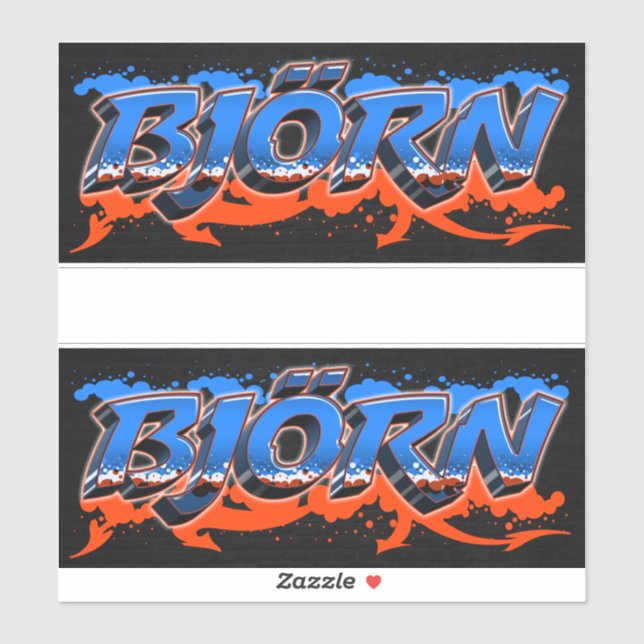 Björn Vorname Name Graffiti Aufkleber Sticker (Blatt)