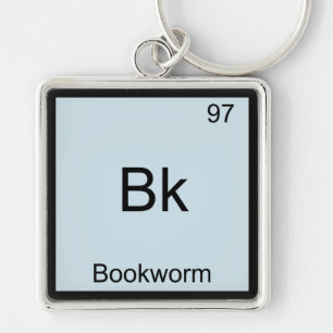 Bk - Bookwurm Lustiges Chemie-Element-Symbol T-Shi Schlüsselanhänger