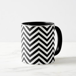 BKack & White Zig Zag 1 Tasse