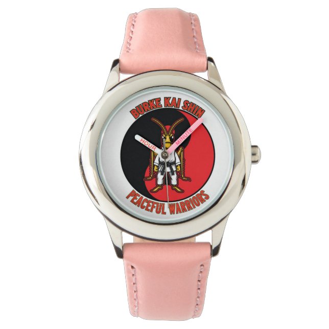 BKSMA-FRAUEN MIT PINKSTREIFEN ARMBANDUHR (Vorderseite)