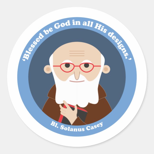 Bl. Solanus Casey Runder Aufkleber (Vorderseite)