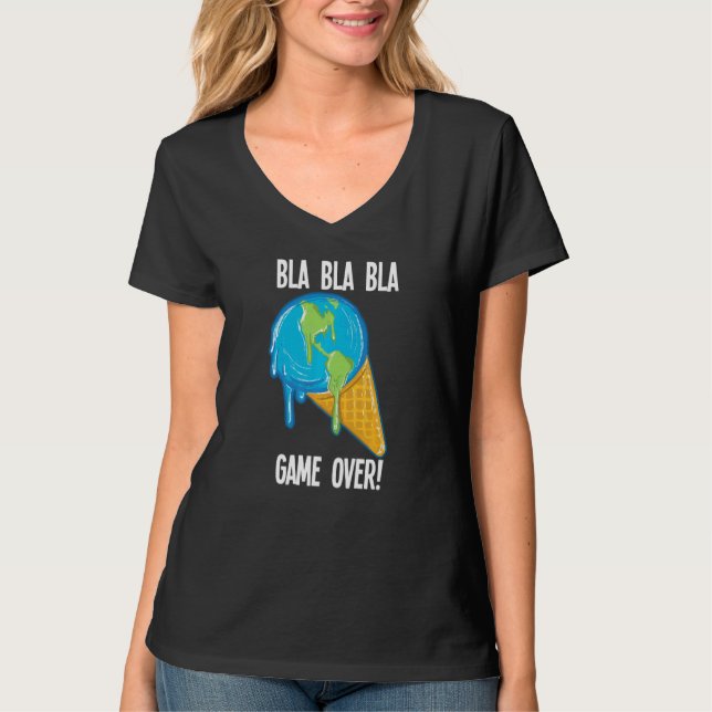 Bla Bla Spiel über das Schmelzen von Eis weltweit  T-Shirt (Vorderseite)
