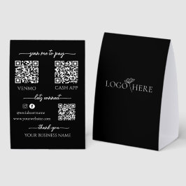 Blac Mobile Checkout Business qr code table topper Tischaufsteller