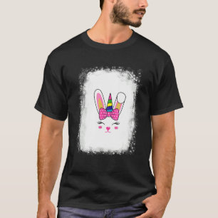 Blached Bunny Face Leopard Brille Headband Happy T-Shirt