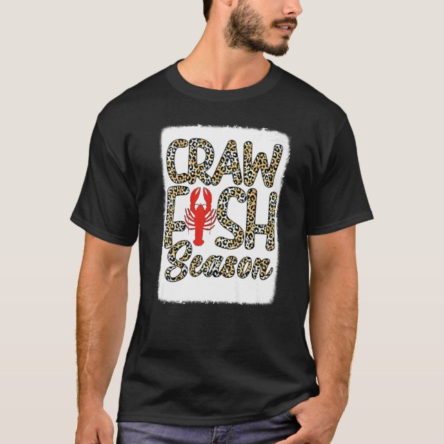 Blached Craw Fish Season Leopard Crawfish Boil Lo T-Shirt (Vorderseite)