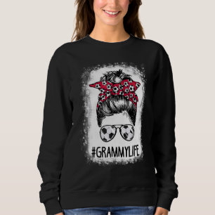 Blached Grammy Life Soccer Tante Messy Bun Hair Mo Sweatshirt