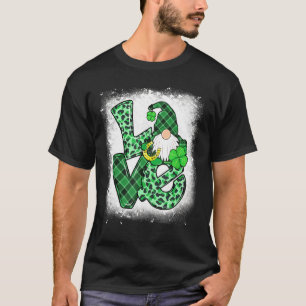 Blached Liebe St Patricks Day Gnomes Kleeblatt für T-Shirt