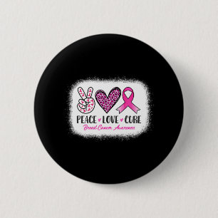 Blached Peace Liebe Cure Leopard BreastCancer Awa Button
