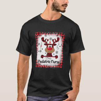Blached Pediatric Nurse Life Rentier Christmas X T-Shirt