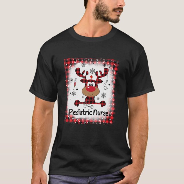 Blached Pediatric Nurse Life Rentier Christmas X T-Shirt (Vorderseite)