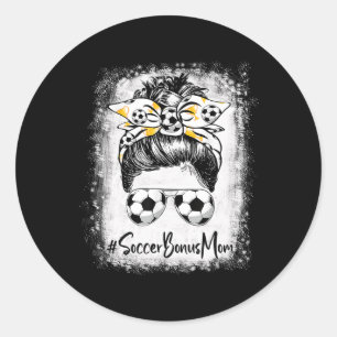 Blached Soccus Bonus Mama Messy Bun Soccer Lover m Runder Aufkleber