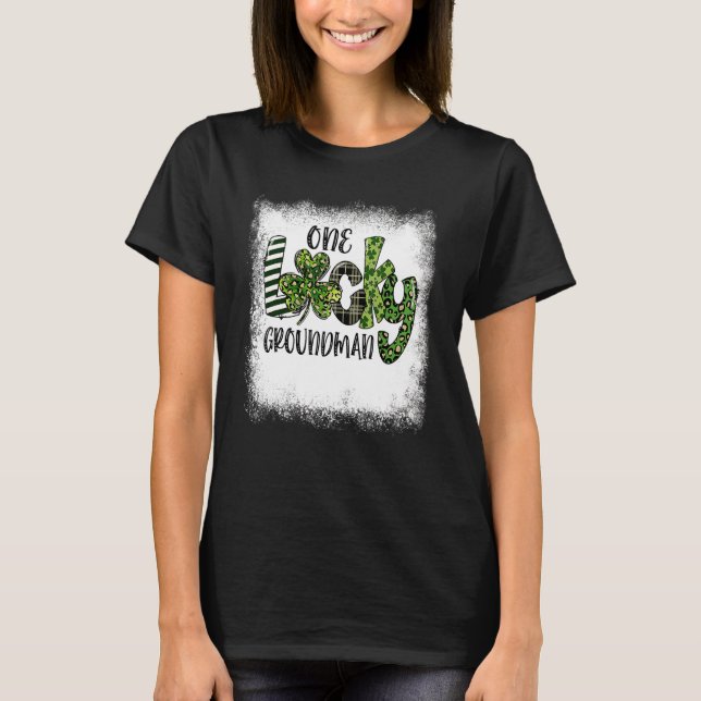 Blached St Patricks Day Leopard One Lucky Groundm T-Shirt (Vorderseite)