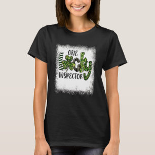 Blached St Patricks Day Leopard One Lucky Inspecti T-Shirt