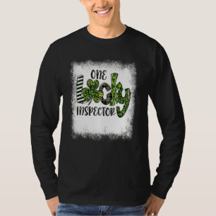 Blached St Patricks Day Leopard One Lucky Inspecti T-Shirt