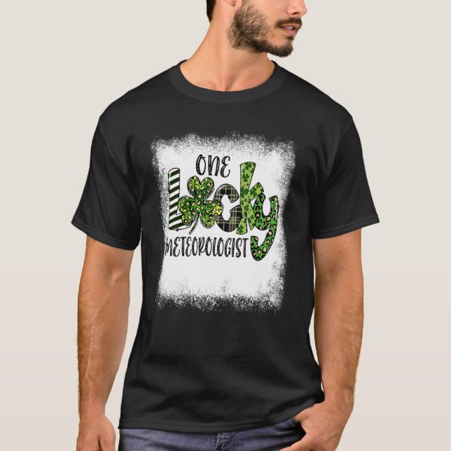 Blached St Patricks Day Leopard One Lucky Meteoro T-Shirt (Vorderseite)