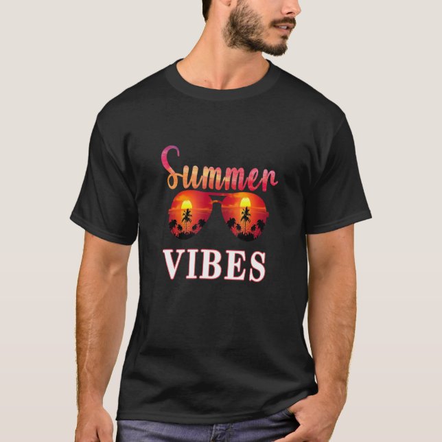 Blached Summer Vibes Palm Tree Hallo Sommerzeit B T-Shirt (Vorderseite)