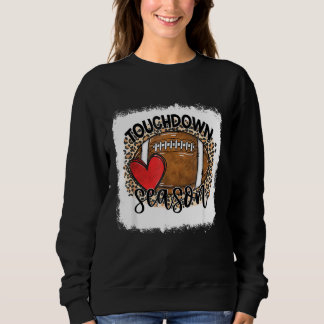 Blached Touchdown Season Leopard Game Day Footbal Sweatshirt